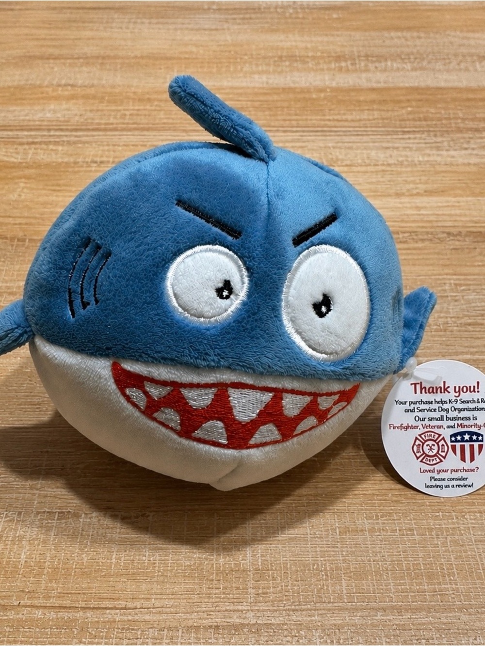 Blue Plush Shark Dog Toy - Cheery Chewable Plush